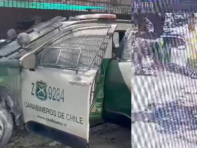 Encapuchados queman patrulla de Carabineros en Ñuñoa: sujetos salieron desde interior de la UMCE