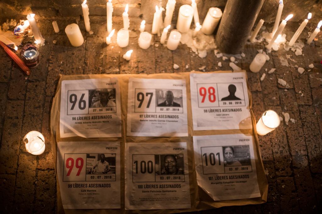 Homenaje a líderes sociales asesinados en Bogotá