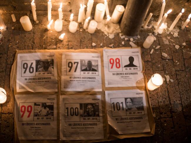 Homenaje a líderes sociales asesinados en Bogotá