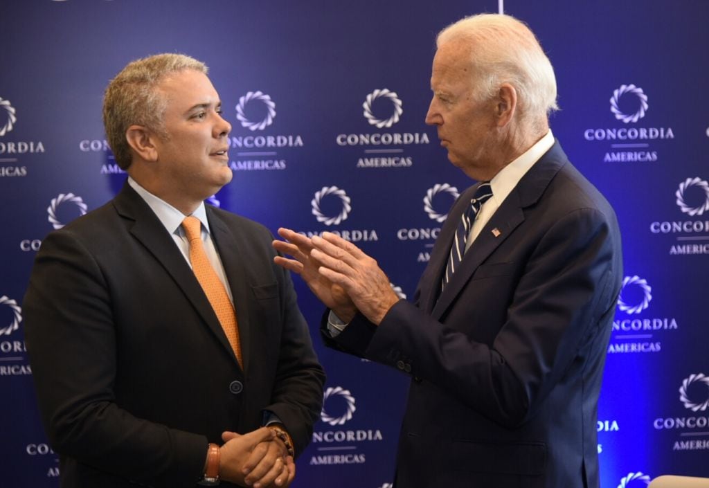 Joe Biden en una cita con Iván Duque en 2018