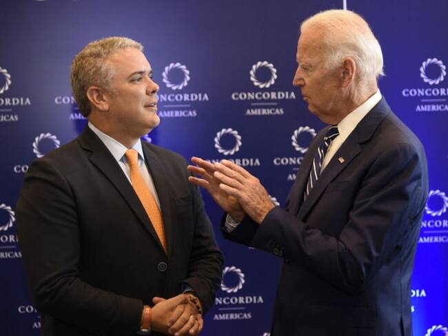 Joe Biden en una cita con Iván Duque en 2018