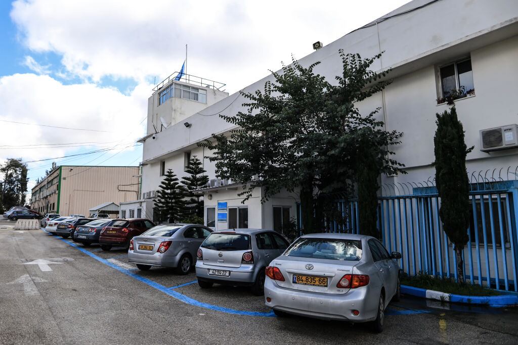 La sede de una escuela de la Agencia de la ONU para refugiados palestinos en el barrio de Silwan en la ciudad de Jerusalén.