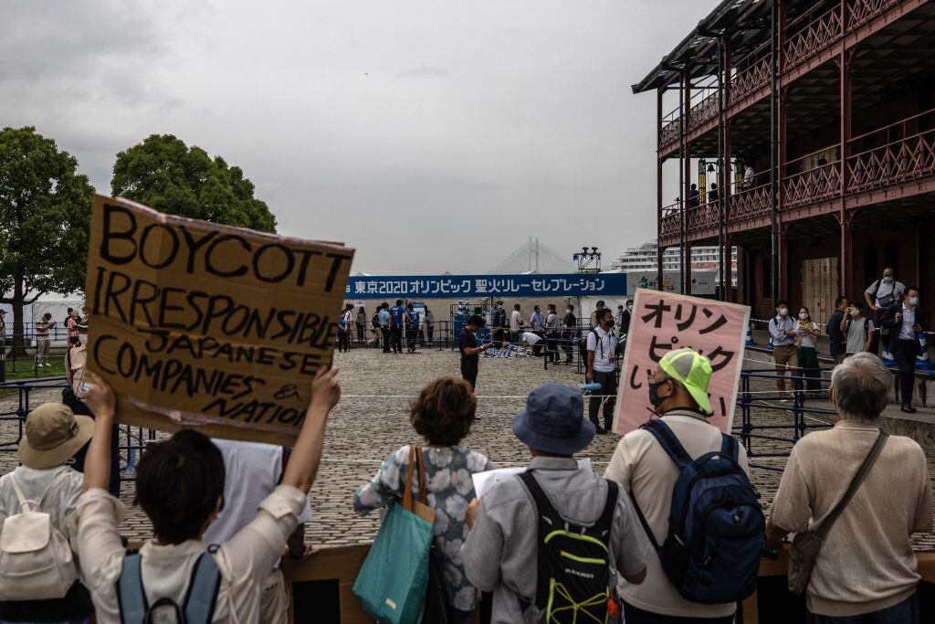 Habitantes de Yokohama protestas contra los Juegos Olímpicos de Tokio