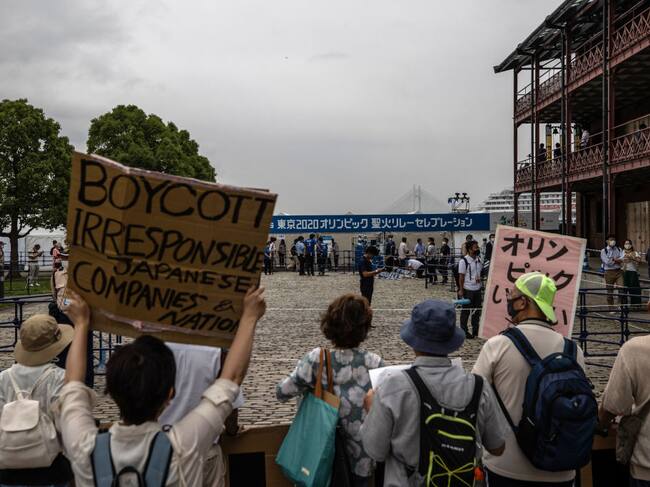 Habitantes de Yokohama protestas contra los Juegos Olímpicos de Tokio