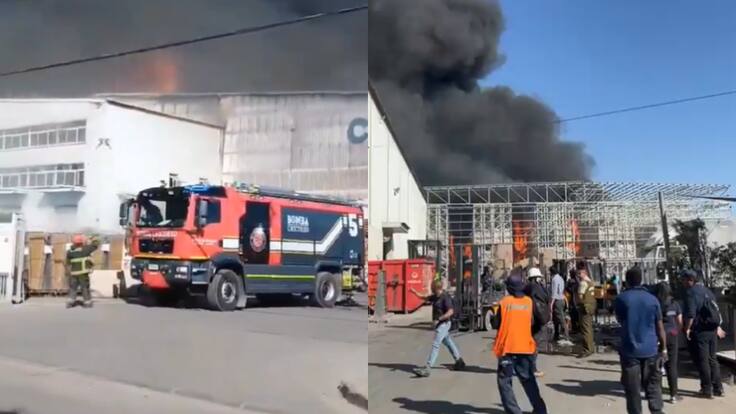 Voraz incendio afecta a bodegas de empresa en Lampa