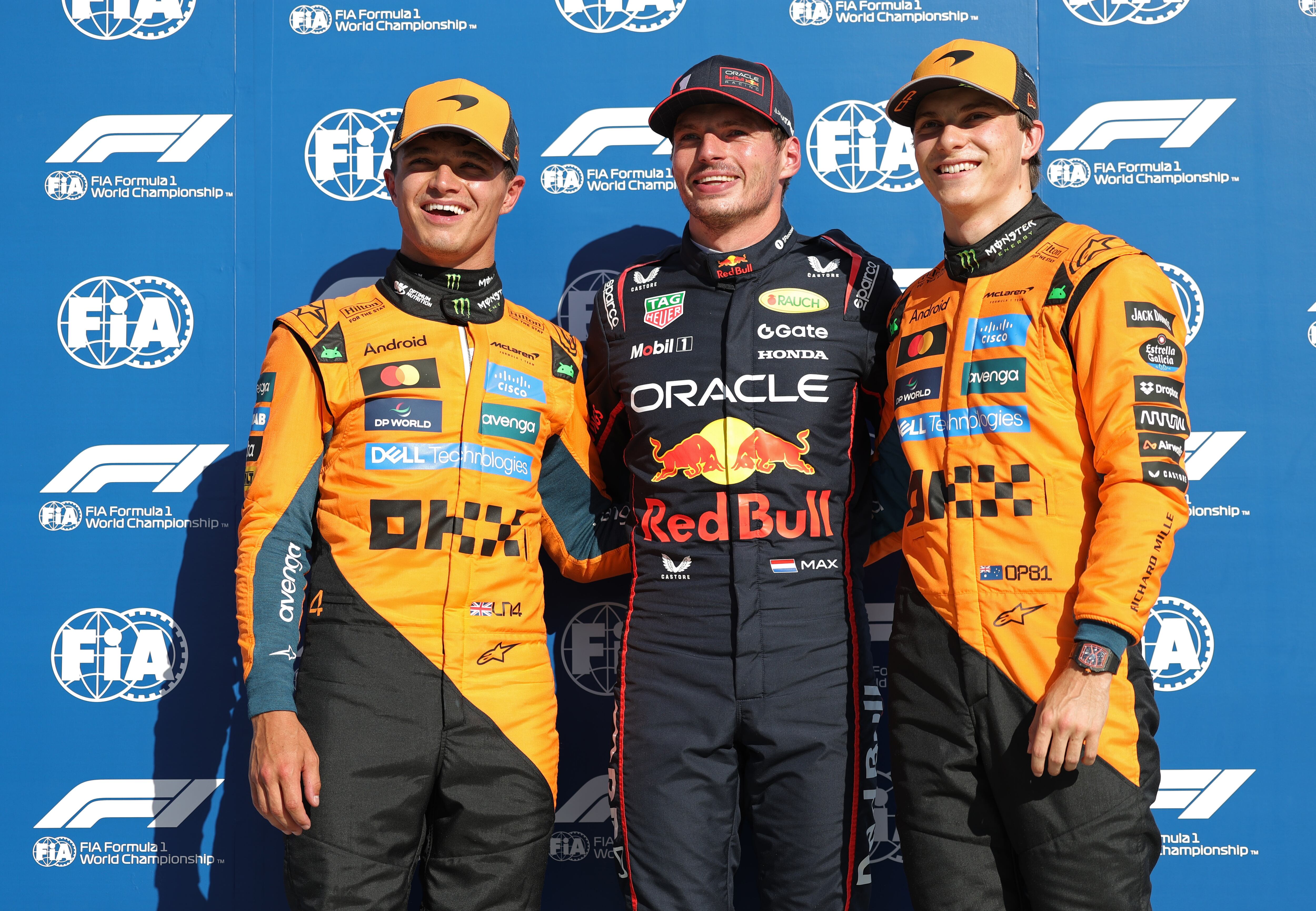 Lando Norris, Max Verstappen y Oscar Piastri pelean la corona del mundial