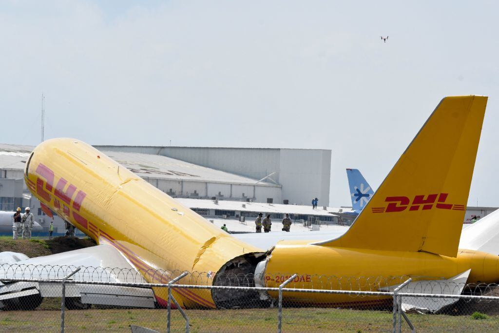 El avión de DHL que sufrió un grave accidente en el aeropuerto de Costa Rica