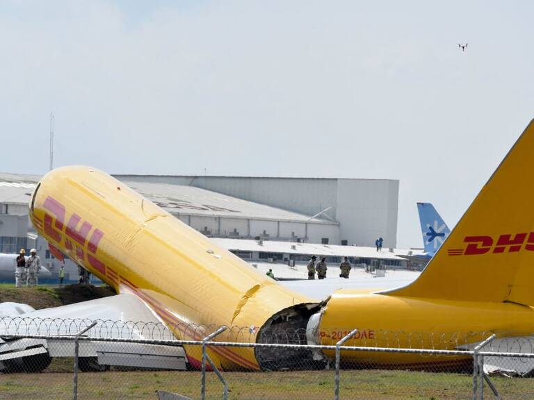 El avión de DHL que sufrió un grave accidente en el aeropuerto de Costa Rica