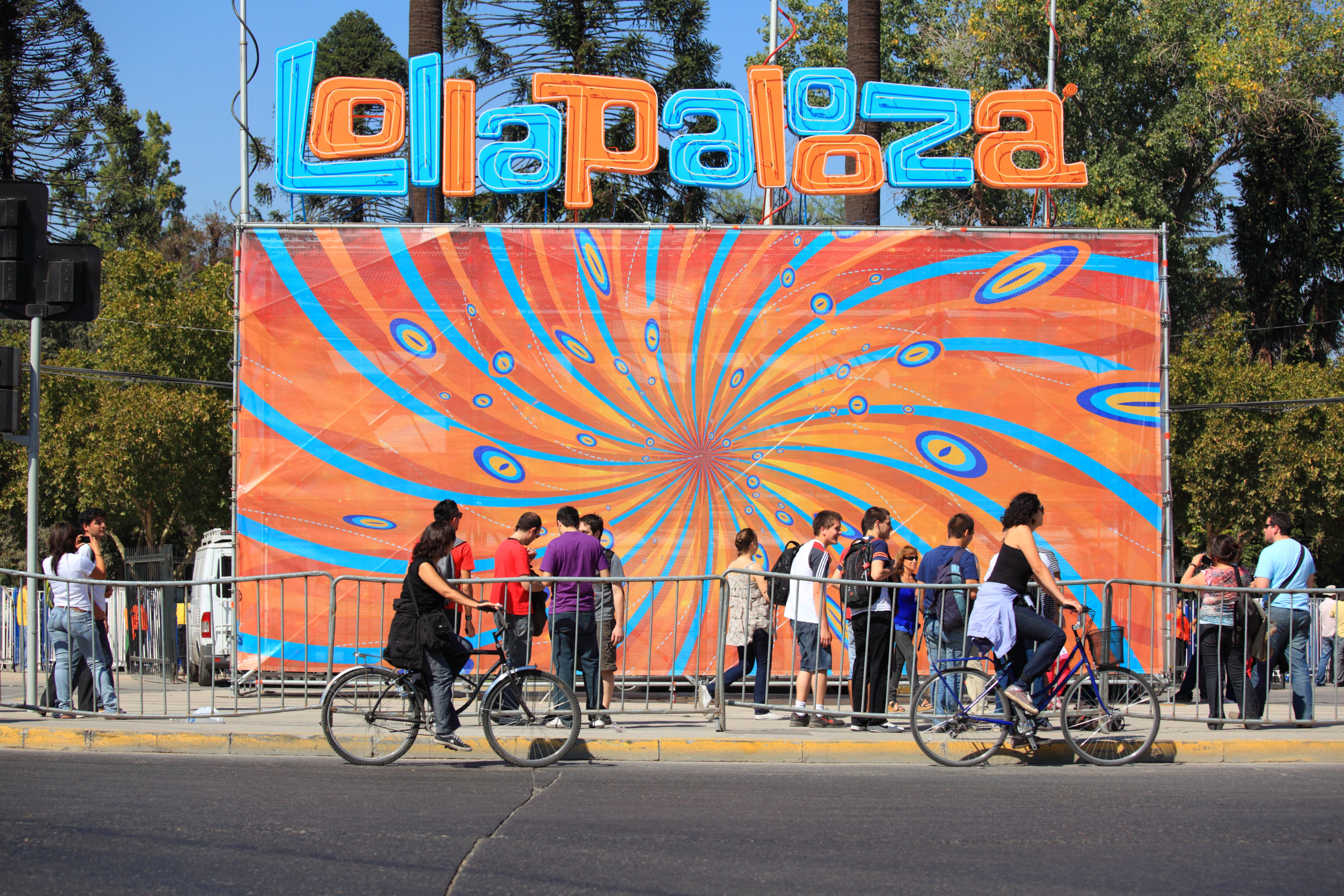 Santiago, Chile - April 02, 2011: People coming to rock concert \"Lollapalooza Chile 2011\" in O\'Higgins Park. Being the first time the concert was held outside the U.S.