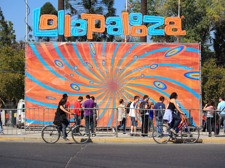 Santiago, Chile - April 02, 2011: People coming to rock concert \"Lollapalooza Chile 2011\" in O\'Higgins Park. Being the first time the concert was held outside the U.S.