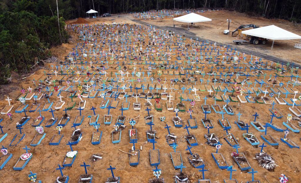 Un cementerio para fallecidos por Covid-19 en Brasil
