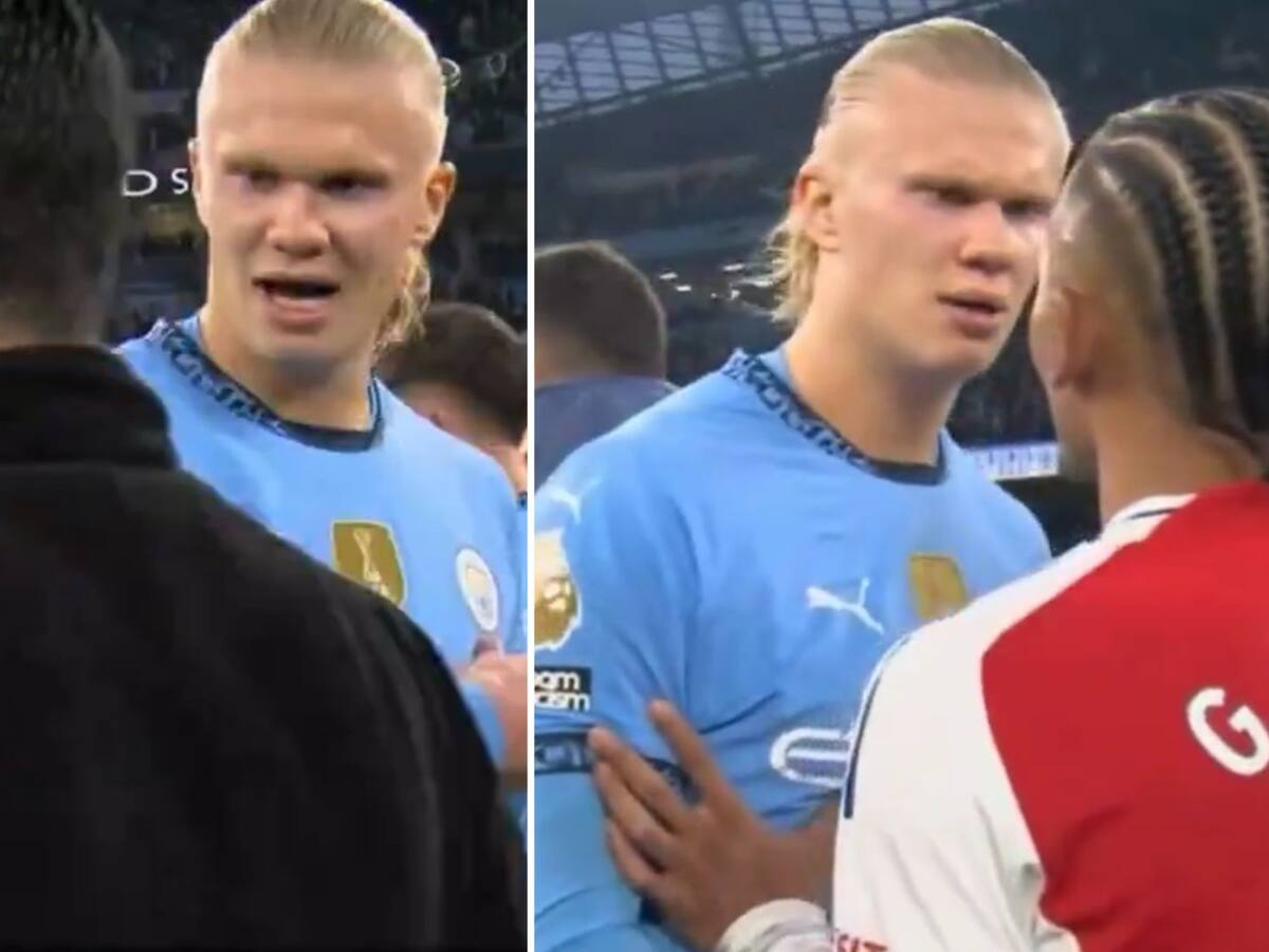 “Eres un p... payaso”: Captan el fuerte cruce de Haaland con Arteta y Gabriel Jesús tras empate del City y Arsenal