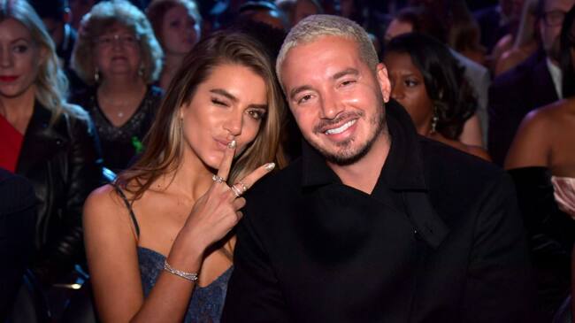 LOS ANGELES, CA - FEBRUARY 10: Valentina Ferrer (L) and J Balvin during the 61st Annual GRAMMY Awards at Staples Center on February 10, 2019 in Los Angeles, California. (Photo by Lester Cohen/Getty Images for The Recording Academy)