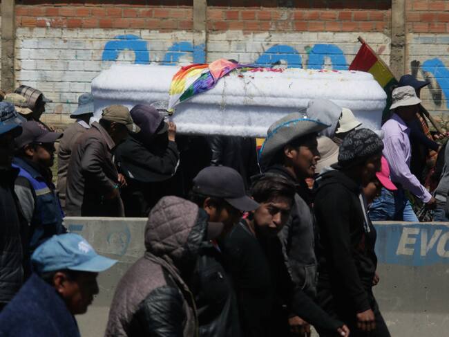 Funeral en La Paz de una víctima de la represión durante la crisis de 2019