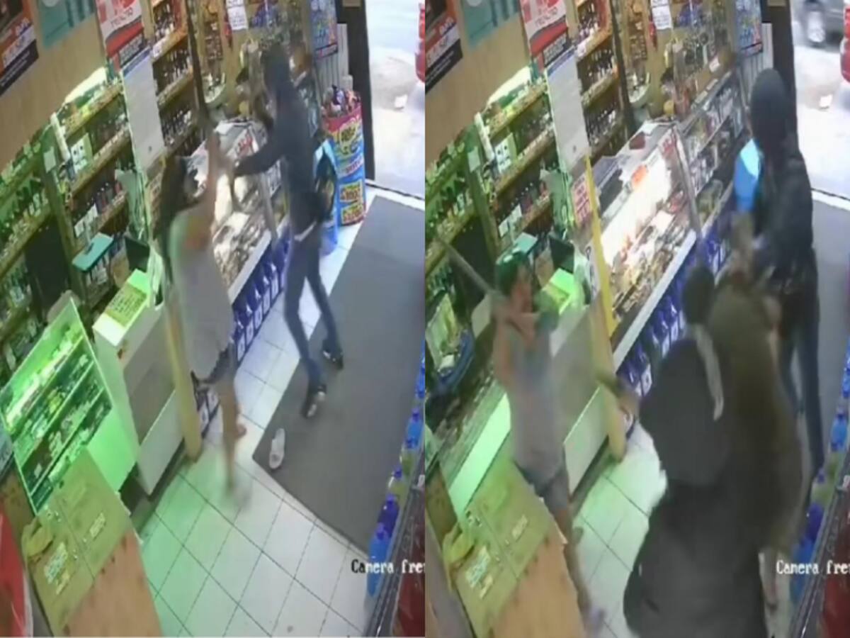 Mujer se defiende con una escoba de brutal asalto en Los Ángeles: cámara de seguridad registra el tenso momento en almacén de barrio