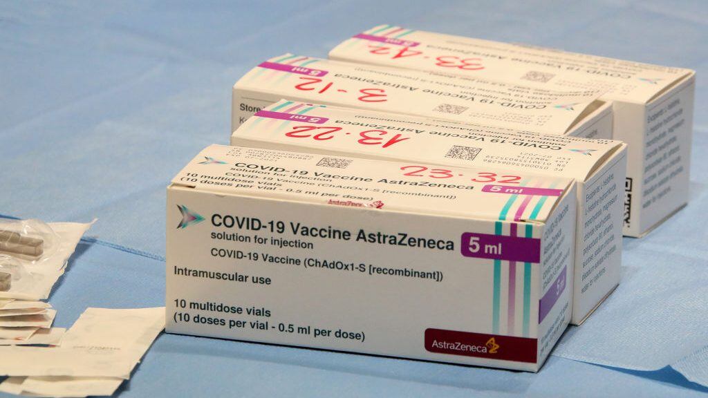 ROME, ITALY - JUNE 01,2021: Vials of the Astrazeneca vaccine to be inoculated in a vaccination center set up at the headquarters of the Italian Industrial Confederation in Rome (Photo credit should read Marco Ravagli/Barcroft Media via Getty Images)