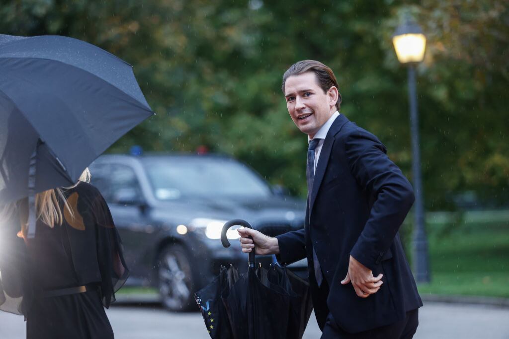Sebastian Kurz llegando a una visita oficial en Eslovenia