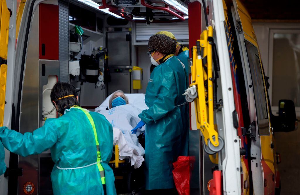 Paciente del Covid-19 ingresa a un hospital en España