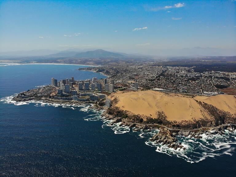 Dune field in Concon at the north end of Reñaca in Viña del Mar, central Chile.