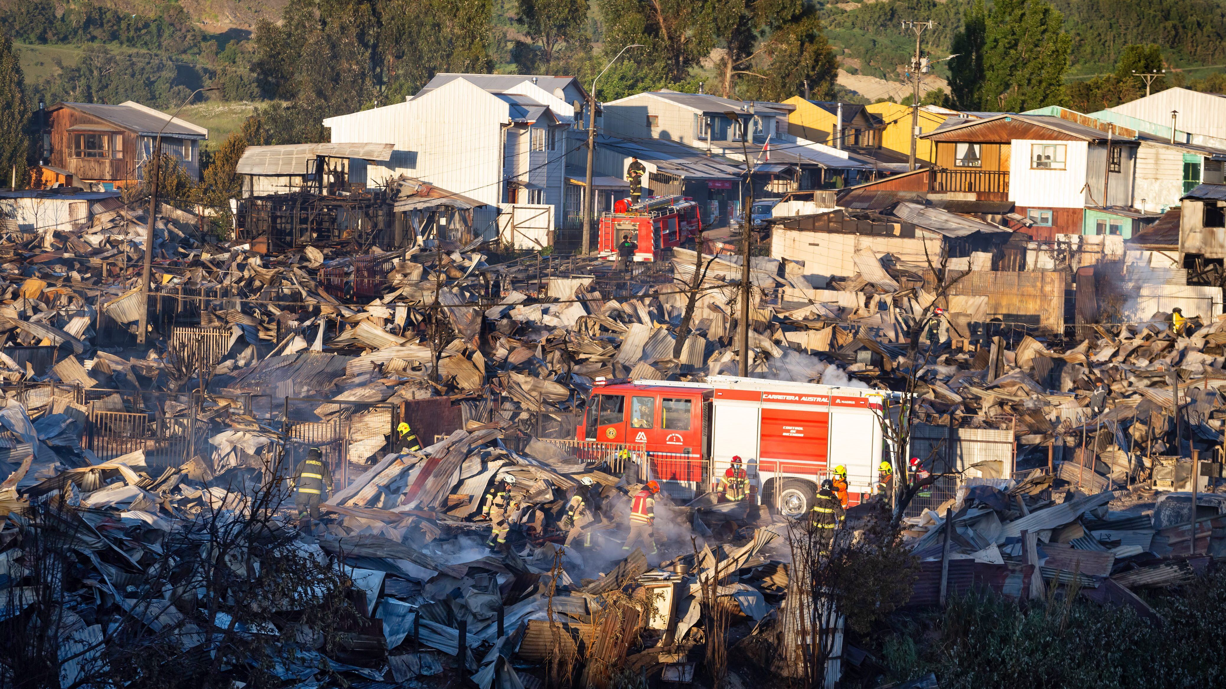 incendio forestal en Castro