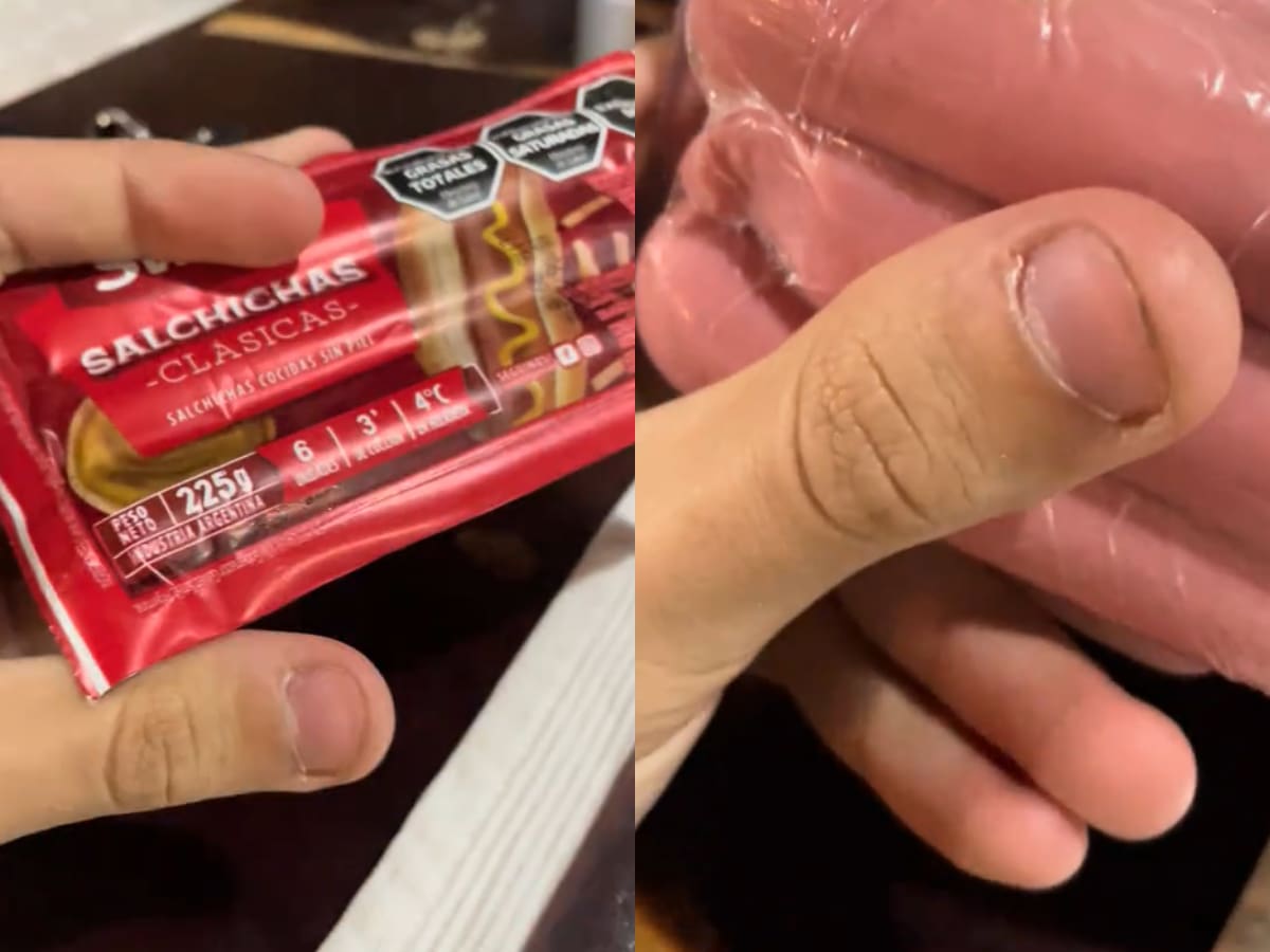 Compró un paquete de salchichas en el supermercado y encontró una asquerosa sorpresa: “Cero control de calidad”
