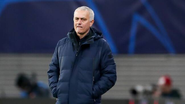 10 March 2020, Saxony, Leipzig: Football: Champions League, Round of 16, RB Leipzig - Tottenham Hotspur in the Red Bull Arena. Tottenham coach Jose Mourinho stands disappointed on the sidelines. Photo: Jan Woitas/dpa-Zentralbild/dpa (Photo by Jan Woitas/picture alliance via Getty Images)