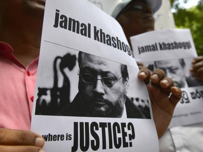 Protesta en contra del asesinato del periodista Jamal Khashoggi