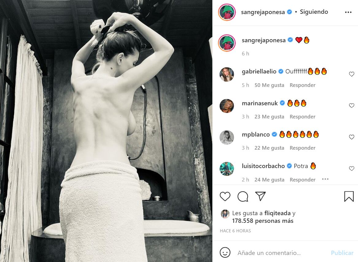 China Suárez publicó íntimo topless en medio de su estadía en España