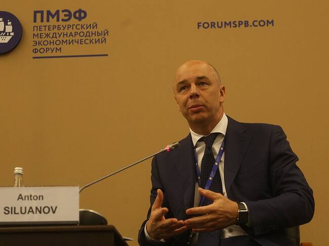 El ministro de finanzas de Rusia Anton Siluanov en un foro empresarial