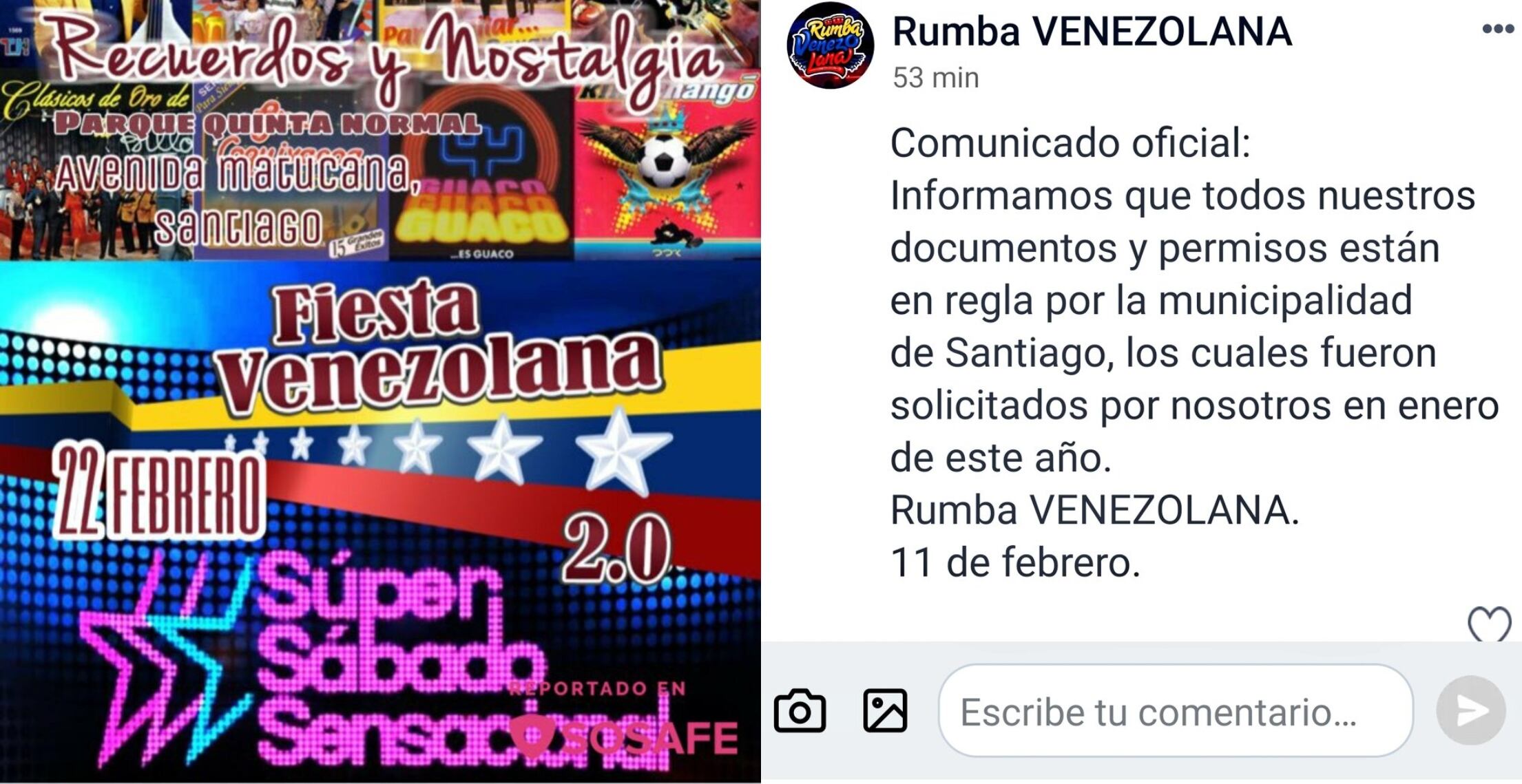 Capturas de redes sociales