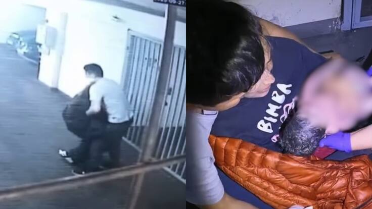 De madrugada y en el suelo: mujer da a luz a su hijo en estacionamiento de un edificio en Providencia