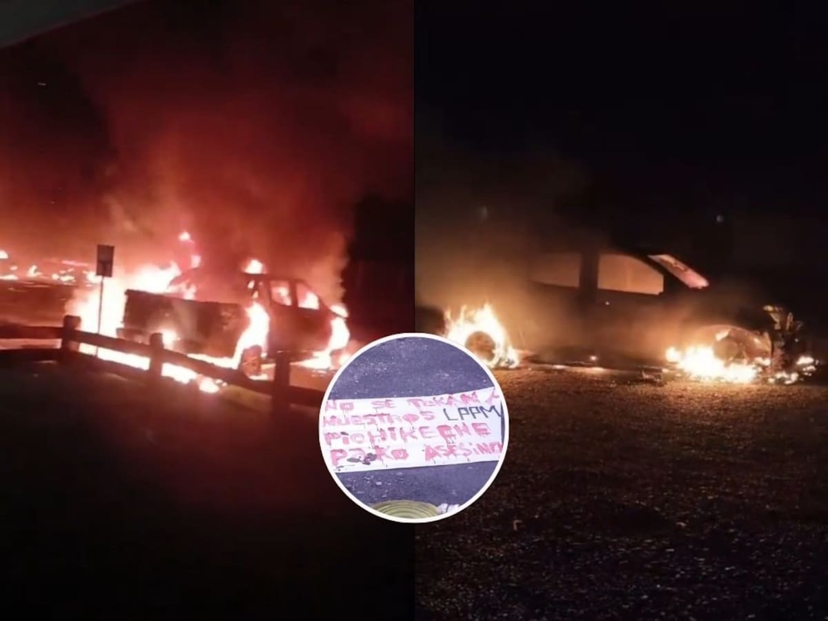 Nuevo ataque incendiario en La Araucanía: queman cuatro camionetas a 24 horas del operativo en Temucuicui