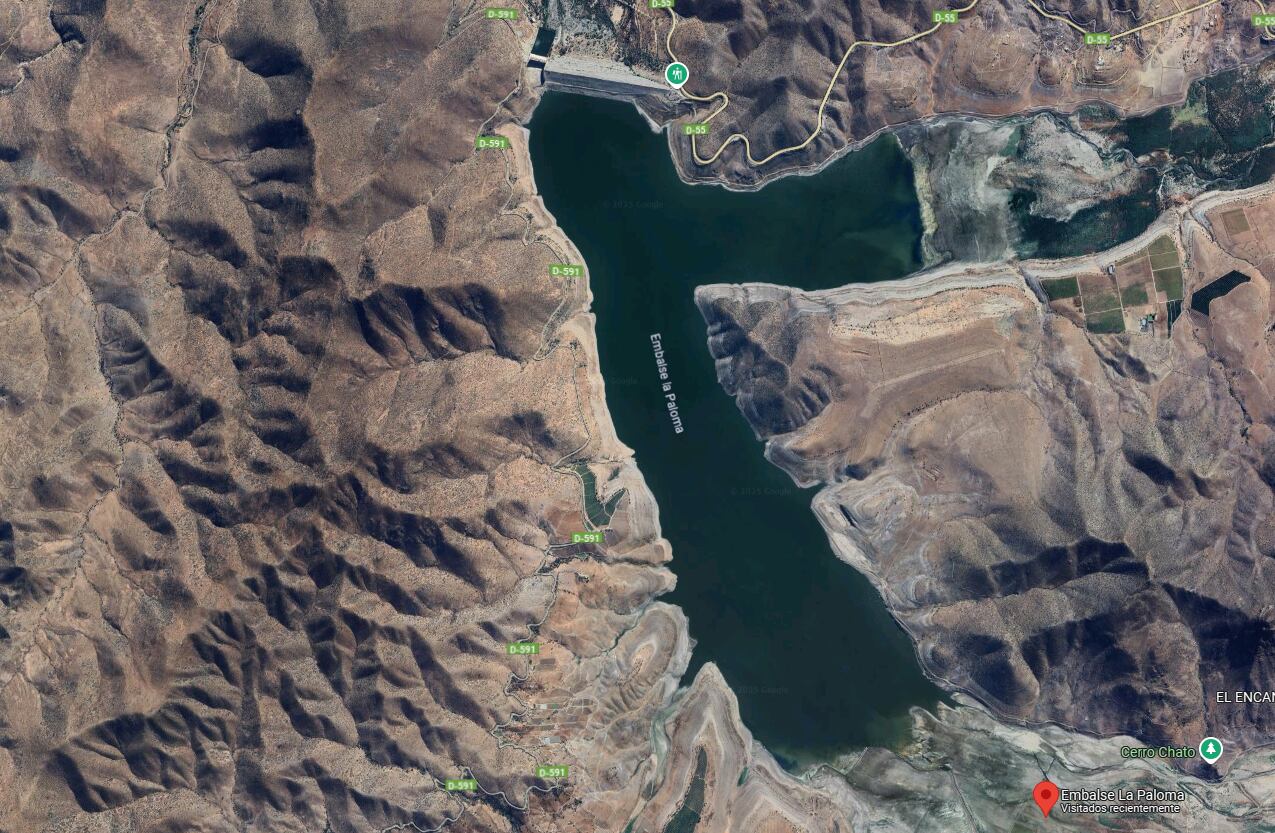 Imagen referencial del Embalse La Paloma en Coquimbo.