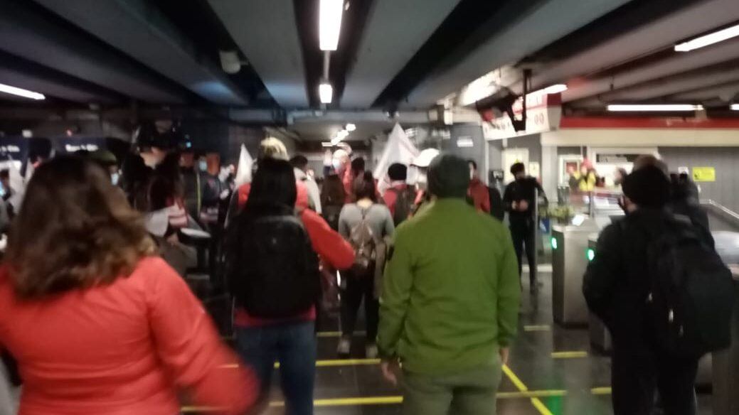 Protesta en el metro de Santiago