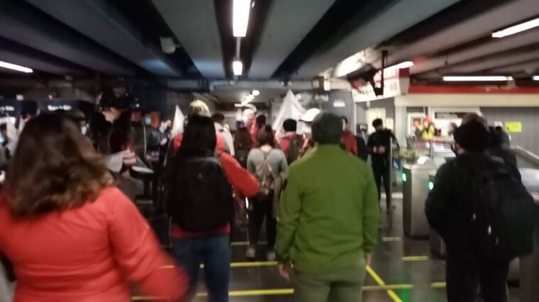 Protesta en el metro de Santiago