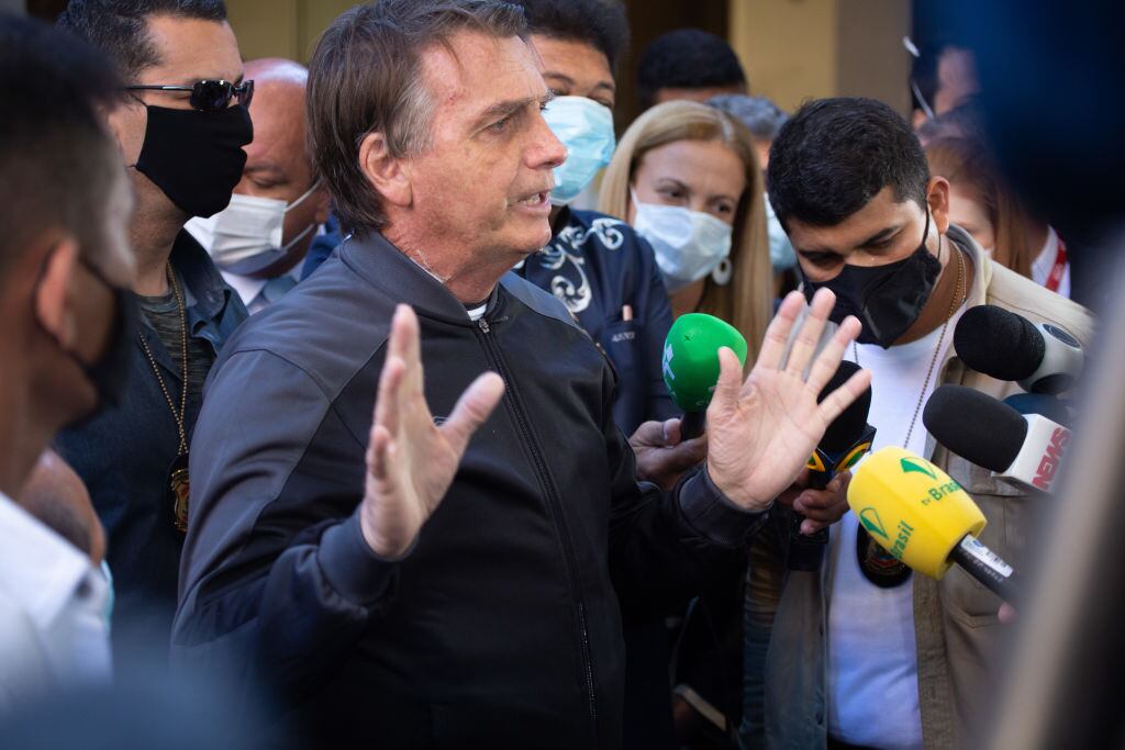 El ultraderechista Jair Bolsonaro ante los medios en São Paulo