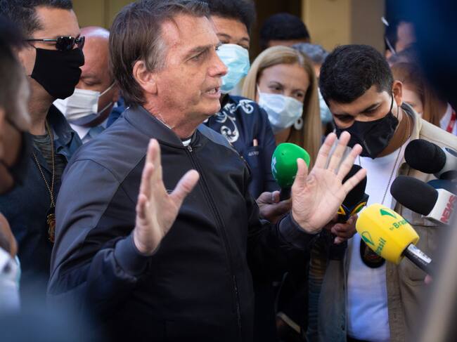 El ultraderechista Jair Bolsonaro ante los medios en São Paulo