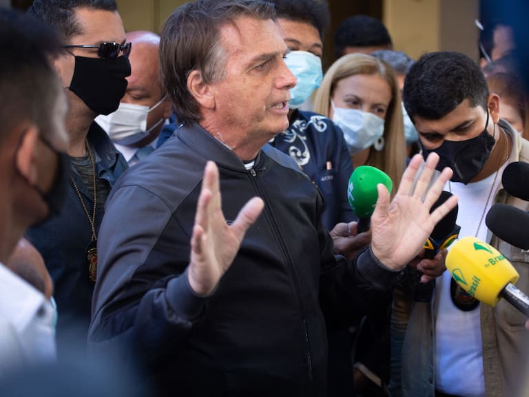 El ultraderechista Jair Bolsonaro ante los medios en São Paulo