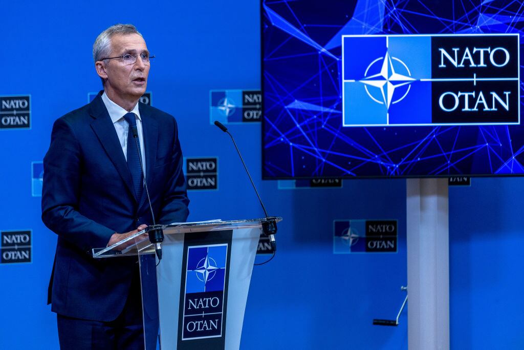 El secretario general de la OTAN Jens Stoltenberg ante los medios
