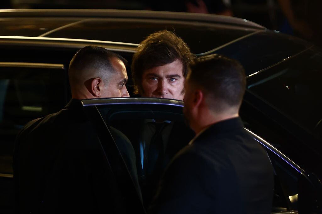 El nuevo presidente de Argentina, Javier Milei, al llegar un evento en la ciudad de Buenos Aires.