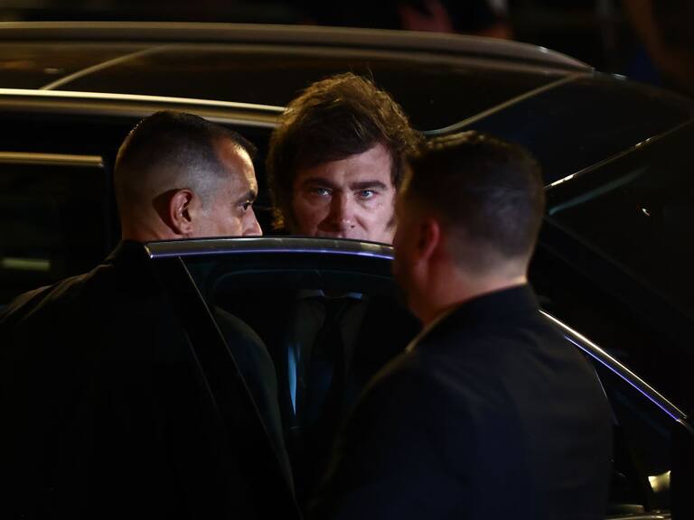 El nuevo presidente de Argentina, Javier Milei, al llegar un evento en la ciudad de Buenos Aires.