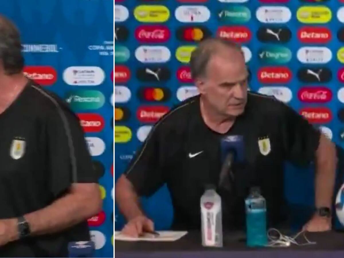 A Bielsa le intentaron cortar su conferencia en Copa América y así reaccionó: “¿Por qué la suspende?”