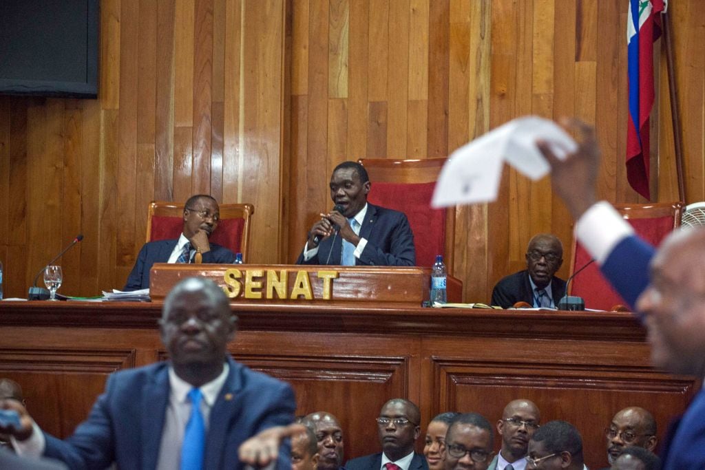 El titular del senado haitiano Joseph Lambert