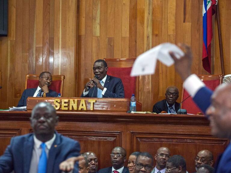 El titular del senado haitiano Joseph Lambert