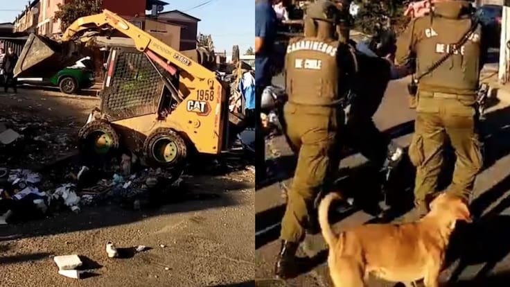 San Bernardo desaloja rucos en foco crítico de Gran Avenida: hallan drogas, cuchillos y detienen a hombre con 8 causas