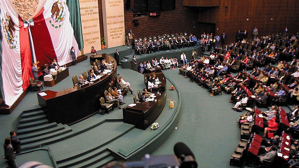 La sala de la Cámara de Diputados de México