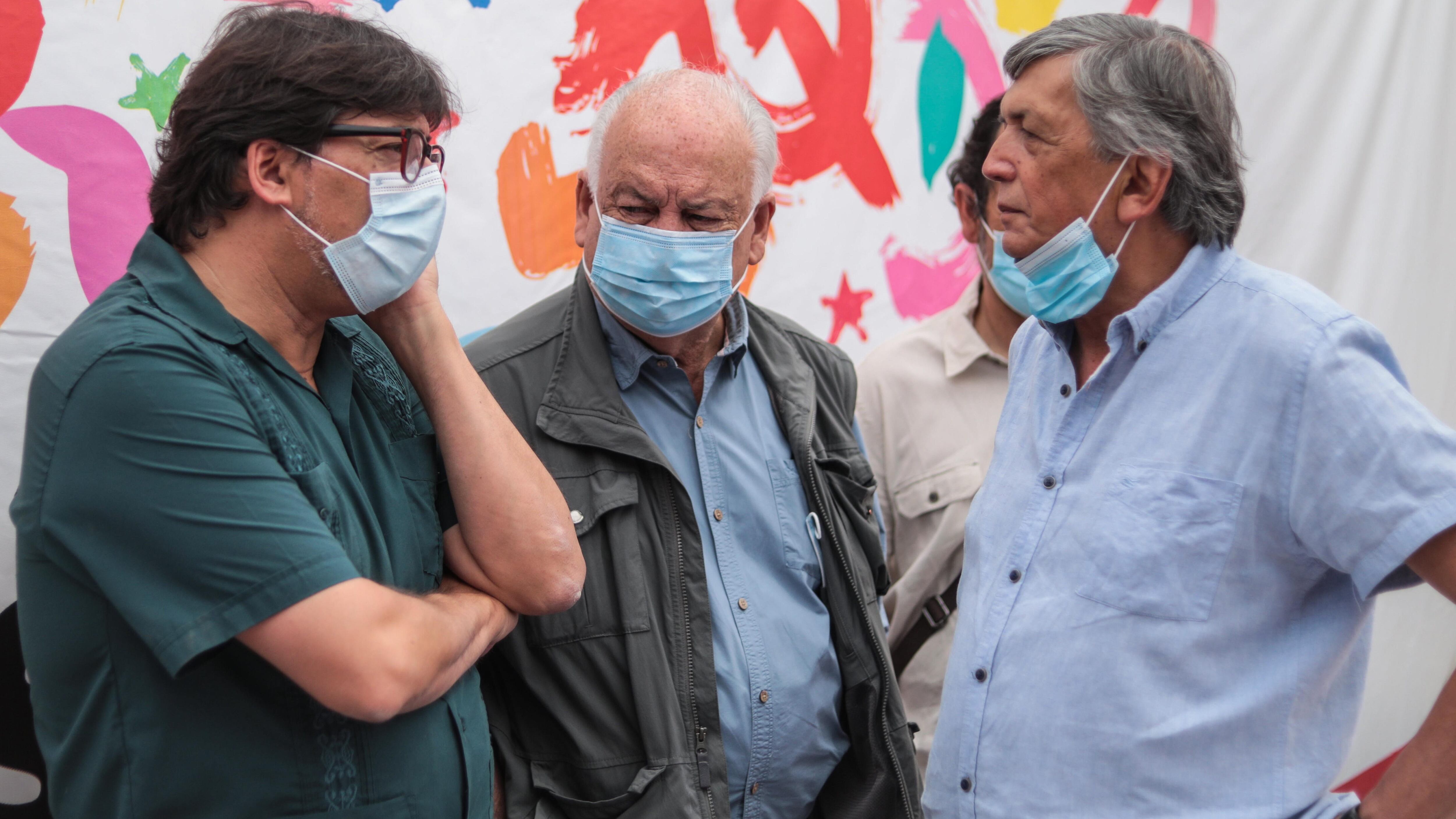 Daniel Jadue, Guillermo Teillier y Lautaro Carmona. Foto: Agencia Uno