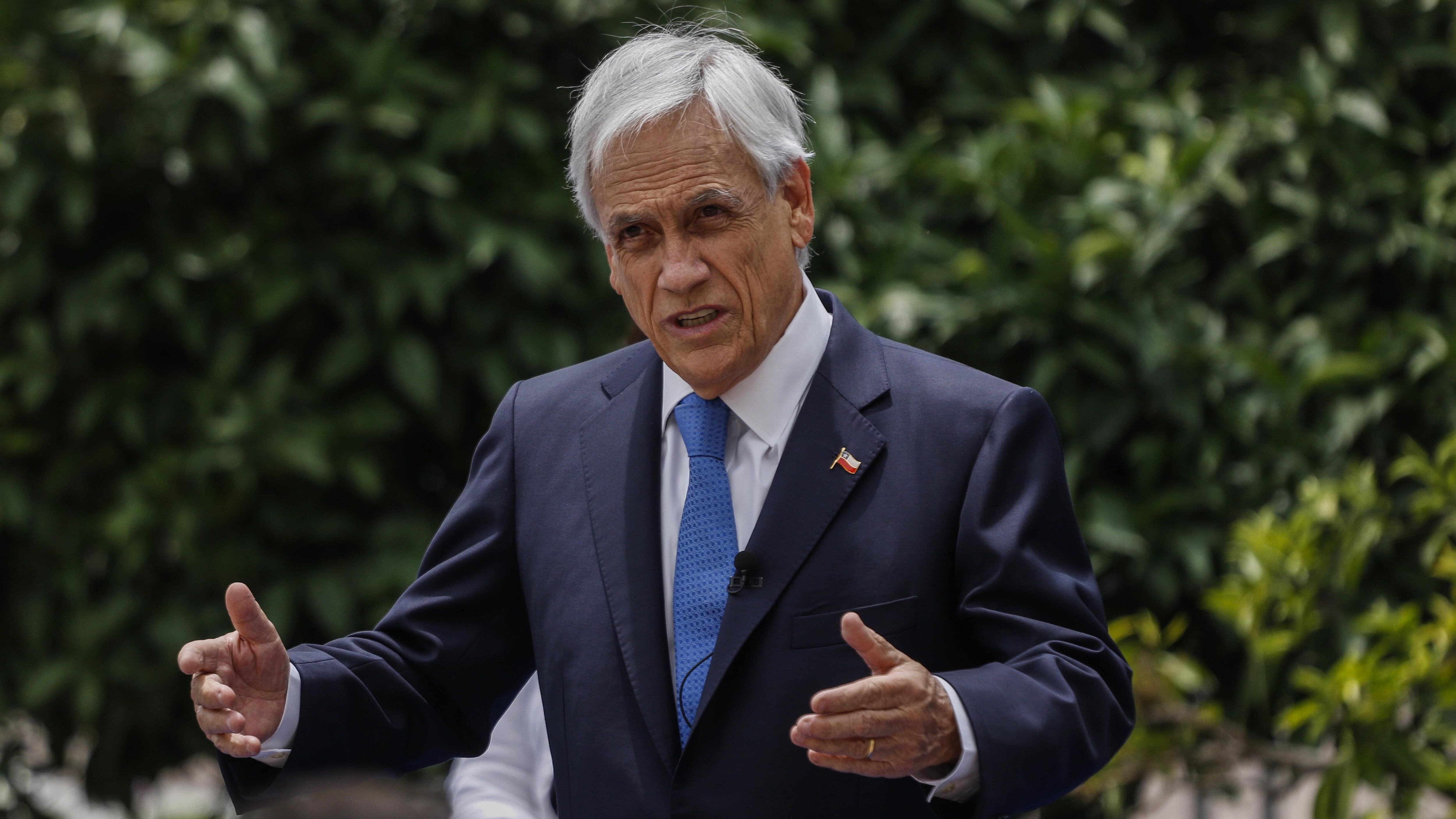 30 de noviembre del 2021/SANTIAGOSebastian Piñera, Presidente de la Republica, durante el anuncio de la extensión del IFE laboral, que se realizó en el patio de Los Naranjos del Palacio de LA Moneda.
FOTO: SEBASTIAN BELTRAN GAETE/AGENCIAUNO