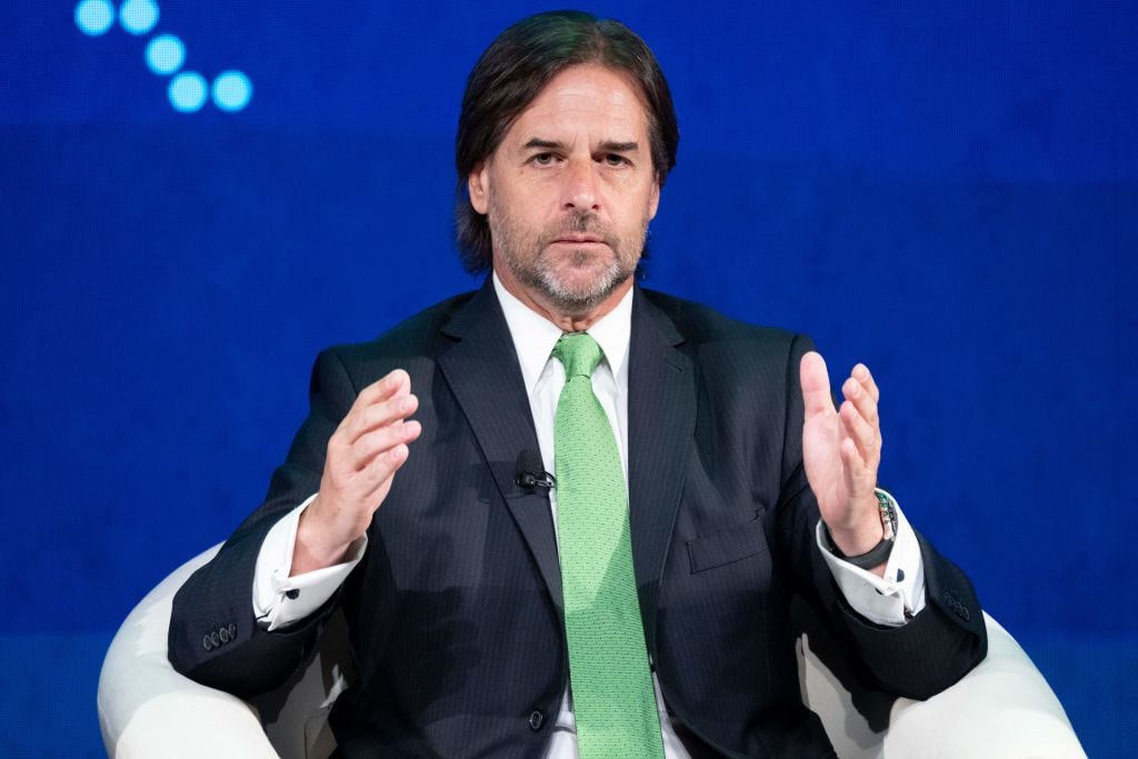 El presidente de Uruguay Luis Lacalle en un foro en Washington de EEUU