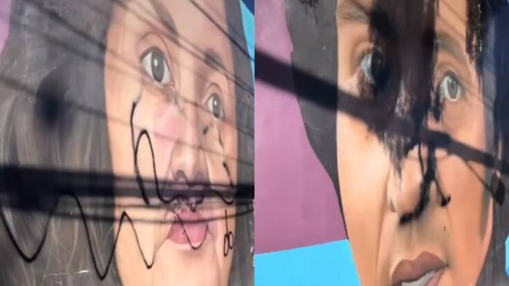 Vandalizan mural en homenaje a grandes exponentes de la música chilena: desconocidos rayaron rostro de cantantes como Violeta Parra y Gato Alquinta